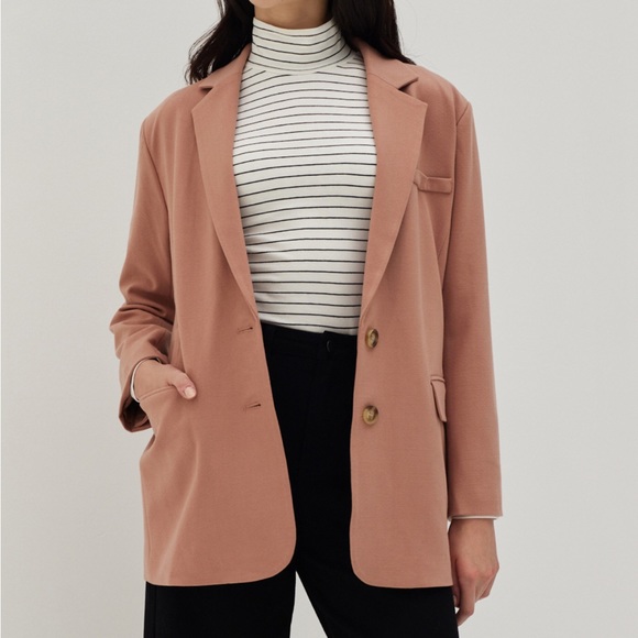 Love Bonito Harlow Brushed Shoulder Padded Relaxed Blazer - Picture 4 of 10